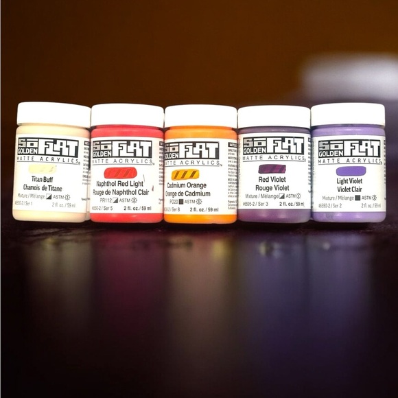 Lot of 13 Golden SoFlat Matte Acrylic 2 oz Paint Jars, Swapping is available - Picture 4 of 4